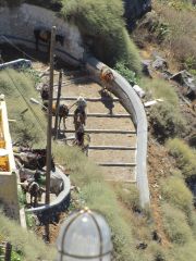 Donkey And The steps down Santorini