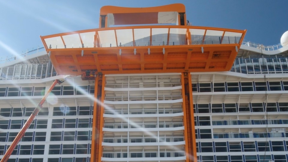 Innovative 'magic carpet' on new Celebrity cruise ship brings passenger